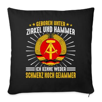 East Germany East Ossi GDR Homeland Eastern Bloc - Sofa pillowcase 17,3'' x 17,3'' (45 x 45 cm) - black - Front