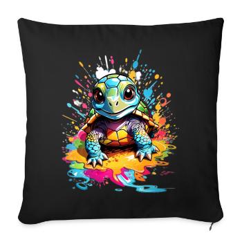 Turtle - Sofa pillowcase 17,3'' x 17,3'' (45 x 45 cm) - black - Front