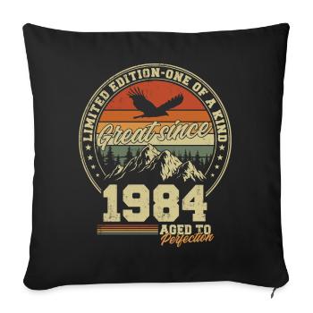 Great Since 1984 - Vintage 1984 Vintage - Sofa pillowcase 17,3'' x 17,3'' (45 x 45 cm) - black - Front