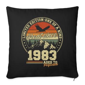 Grand depuis 1983 - Millésime Millésime 1983 - Housse de coussin décorative 45 x 45 cm - noir - Devant