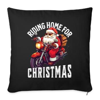 Santa Claus Motorcycle Sunglasses Christmas - Sofa pillowcase 17,3'' x 17,3'' (45 x 45 cm) - black - Front