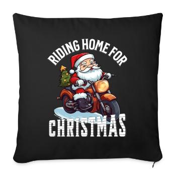 Santa Claus Motorcycle Sunglasses Christmas - Sofa pillowcase 17,3'' x 17,3'' (45 x 45 cm) - black - Front