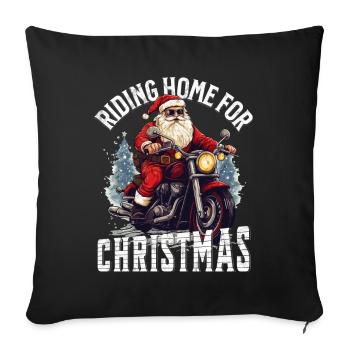 Santa Claus Motorcycle Sunglasses Christmas - Sofa pillowcase 17,3'' x 17,3'' (45 x 45 cm) - black - Front