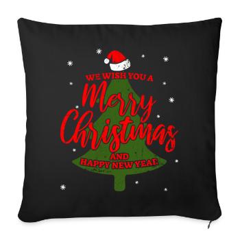 Merry Christmas Tree Cheer - Sofa pillowcase 17,3'' x 17,3'' (45 x 45 cm) - black - Front