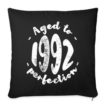 Vieilli à la perfection en 1992 - Housse de coussin décorative 45 x 45 cm - noir - Devant