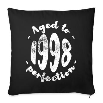 Gealtert bis 1998 Perfektion - Sofakissenbezug 45 x 45 cm - Schwarz - Vorne
