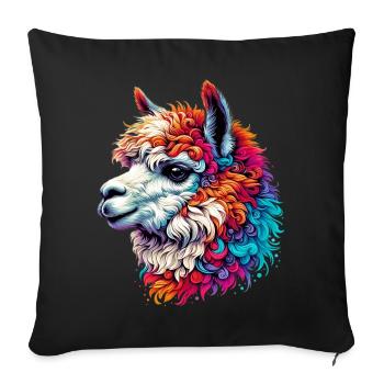 Alpaca - Sofa pillowcase 17,3'' x 17,3'' (45 x 45 cm) - black - Front