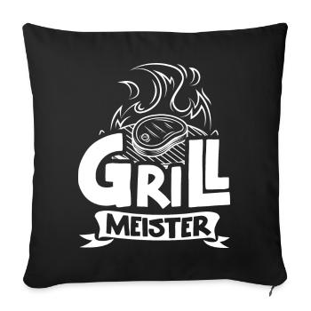 Grillmeister grillen Grillfest Grillparty - Sofakissenbezug 45 x 45 cm - Schwarz - Vorne