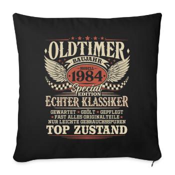 Vintage 1984 Vintage cadeau d’anniversaire - Housse de coussin décorative 45 x 45 cm - noir - Devant