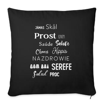 Cheers Prost Salute - Sofakissenbezug 45 x 45 cm - Schwarz - Vorne