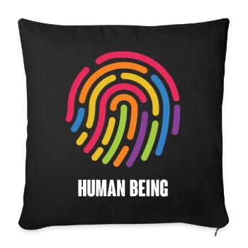 LGBTQ Pride Month - Human Being - Sofa pillowcase 17,3'' x 17,3'' (45 x 45 cm) - black - Front