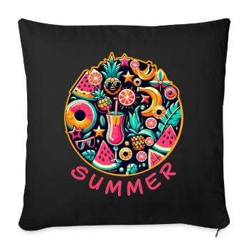 Summer colours - Sofa pillowcase 17,3'' x 17,3'' (45 x 45 cm) - black - Front