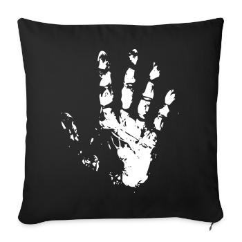 linke Hand Abdruck Kreide Symbol icon Illustration - Sofakissenbezug 45 x 45 cm - Schwarz - Vorne