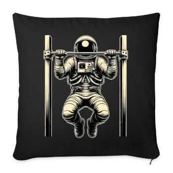 Gymnastique suédoise Astronaute Pull-ups Cadeau - Housse de coussin décorative 45 x 45 cm - noir - Devant