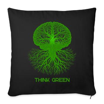 Pensez vert - Housse de coussin décorative 45 x 45 cm - noir - Devant