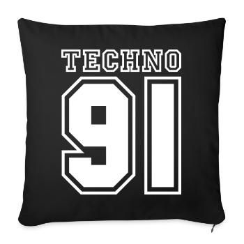 TECHNO 91 - Sofa pillowcase 17,3'' x 17,3'' (45 x 45 cm) - black - Front