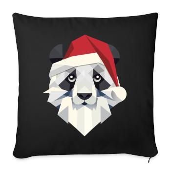 Merry Christmas Panda in Modern Style - Sofa pillowcase 17,3'' x 17,3'' (45 x 45 cm) - black - Front