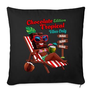 Chocolat Tropical - Housse de coussin décorative 45 x 45 cm - noir - Devant