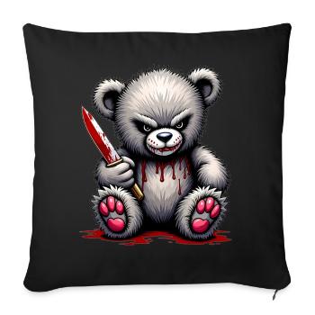 Horror Teddy - Sofa pillowcase 17,3'' x 17,3'' (45 x 45 cm) - black - Front