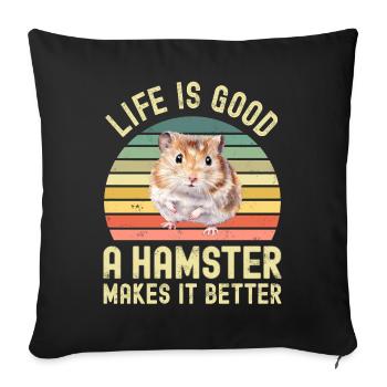 Hamster - Sofa pillowcase 17,3'' x 17,3'' (45 x 45 cm) - black - Front