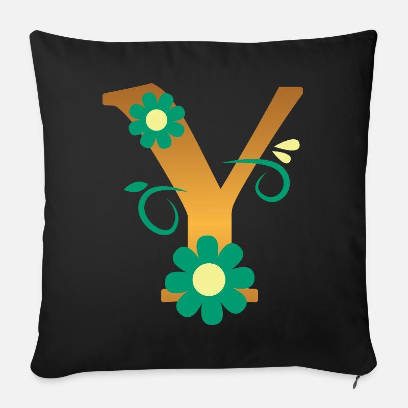 Y - Sofa pillowcase 17,3'' x 17,3'' (45 x 45 cm) - black