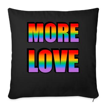 More love - gay pride rainbow - Sofa pillowcase 17,3'' x 17,3'' (45 x 45 cm) - black - Front