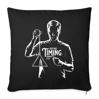 Triangel Perkussionist- Auf das Timing kommt es an - Sofakissenbezug 45 x 45 cm - Schwarz - Vorne