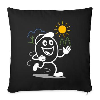 Ribbo court toute la journée en riant - Housse de coussin décorative 45 x 45 cm - noir - Devant