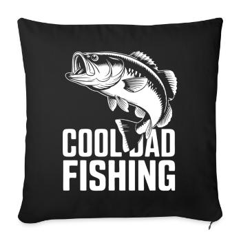 Cool Dad Fishing - Sofa pillowcase 17,3'' x 17,3'' (45 x 45 cm) - black - Front