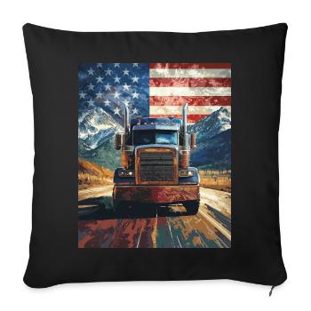 truck - Sofa pillowcase 17,3'' x 17,3'' (45 x 45 cm) - black - Front