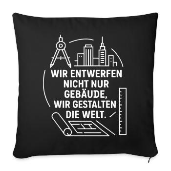 Architecture and design - Sofa pillowcase 17,3'' x 17,3'' (45 x 45 cm) - black - Front