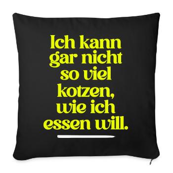 JE NE PEUX PAS VOMIR AUTANT QUE JE MANGE... - Housse de coussin décorative 45 x 45 cm - noir - Devant