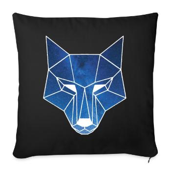 Tête de Loup galactique - Housse de coussin décorative 45 x 45 cm - noir - Devant