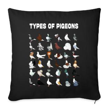 Types of Pigeons Pigeons of The World Pigeons - Sofa pillowcase 17,3'' x 17,3'' (45 x 45 cm) - black - Front