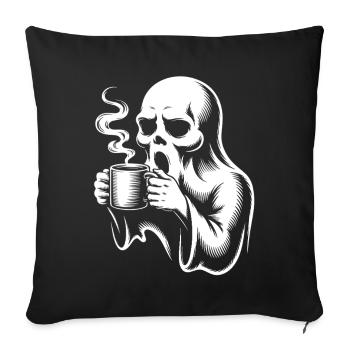Coffee Ghost Morning Grouch Caffeine - Sofa pillowcase 17,3'' x 17,3'' (45 x 45 cm) - black - Front