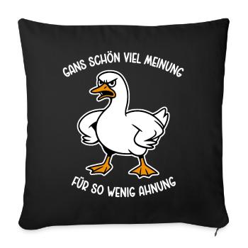 Goose a lot of opinion for so little idea - Sofa pillowcase 17,3'' x 17,3'' (45 x 45 cm) - black - Front