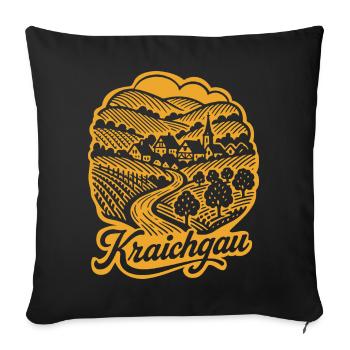 Kraichgau Retro Design mit Schriftzug - Sofakissenbezug 45 x 45 cm - Schwarz - Vorne