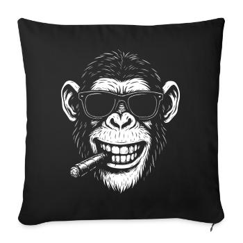 Smokin Monkey Sonnenbrille - Sofakissenbezug 45 x 45 cm - Schwarz - Vorne