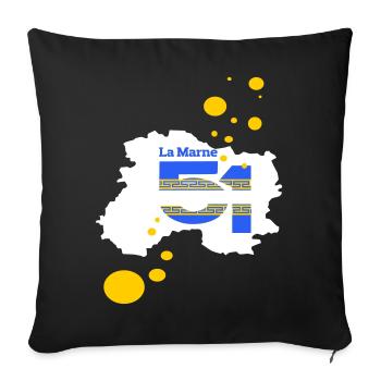 La Marne 51 - Housse de coussin décorative 45 x 45 cm - noir - Devant