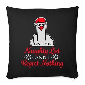 On the naughty list and I regret nothing Böse Möwe - Sofa pillowcase 17,3'' x 17,3'' (45 x 45 cm) - black - Front