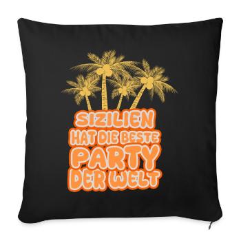 Sicily as a holiday - Sofa pillowcase 17,3'' x 17,3'' (45 x 45 cm) - black - Front