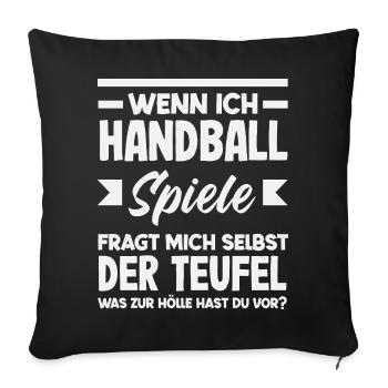 Handball Joueurs Handball Handball Cadeaux - Housse de coussin décorative 45 x 45 cm - noir - Devant