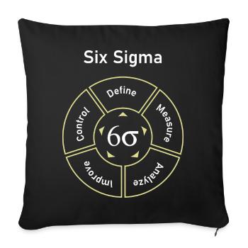 Six Sigma Prozess: Definieren, Messen - Sofakissenbezug 45 x 45 cm - Schwarz - Vorne