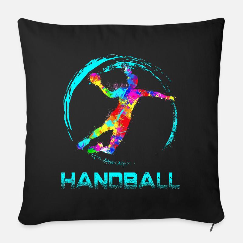 Handball Fem - Sofakissenbezug 45 x 45 cm - Schwarz