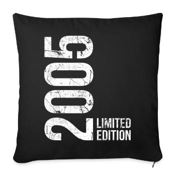 Year of birth 2005 – 21 years proud - Sofa pillowcase 17,3'' x 17,3'' (45 x 45 cm) - black - Front