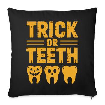 Trick or Teeth Halloween Tees - Sofa pillowcase 17,3'' x 17,3'' (45 x 45 cm) - black - Front