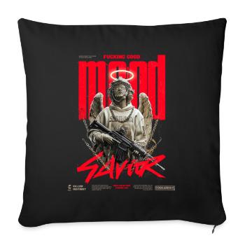 Archange Sauveur - Housse de coussin décorative 45 x 45 cm - noir - Devant