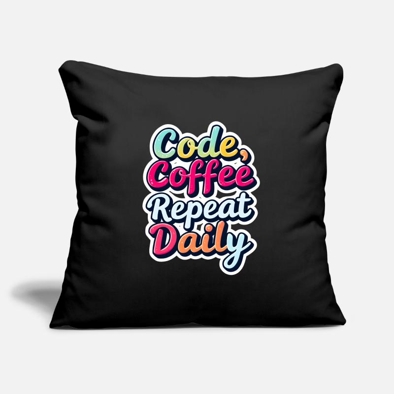 Code Sleep Debug Repeat Programmer Shirt Housse de coussin décorative 45 x 45 cm