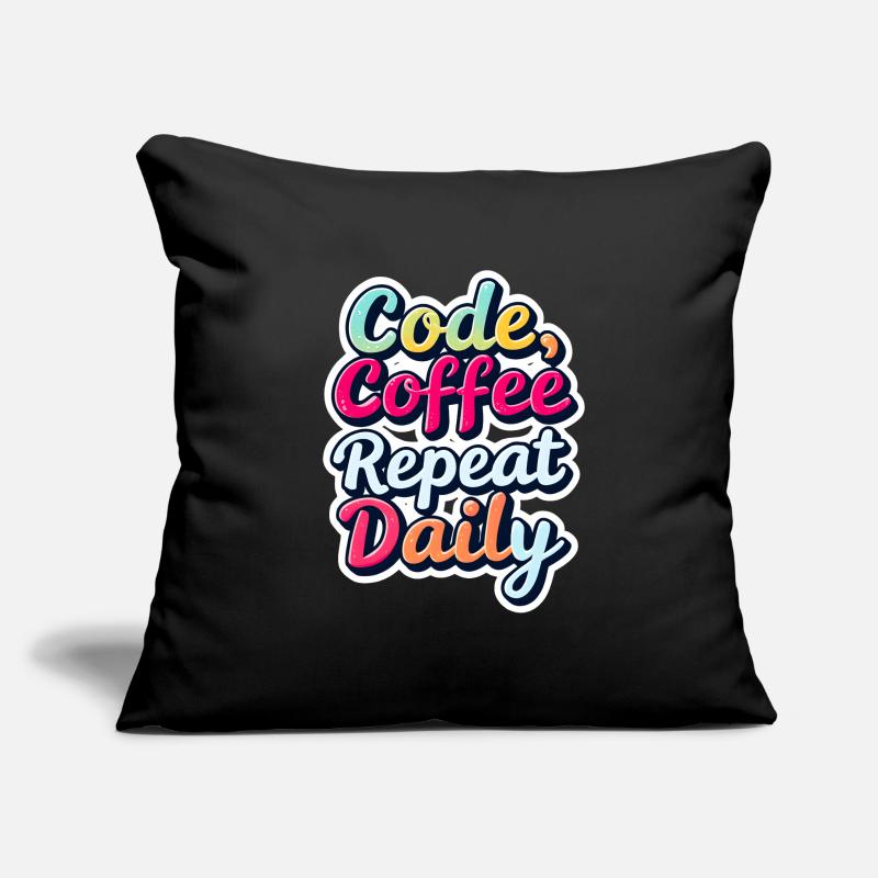 Code Sleep Debug Repeat Programmer Shirt Housse de coussin décorative 45 x 45 cm