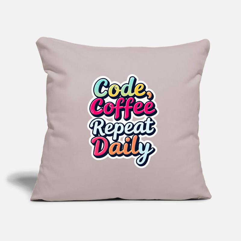 Code Sleep Debug Repeat Programmer Shirt Housse de coussin décorative 45 x 45 cm
